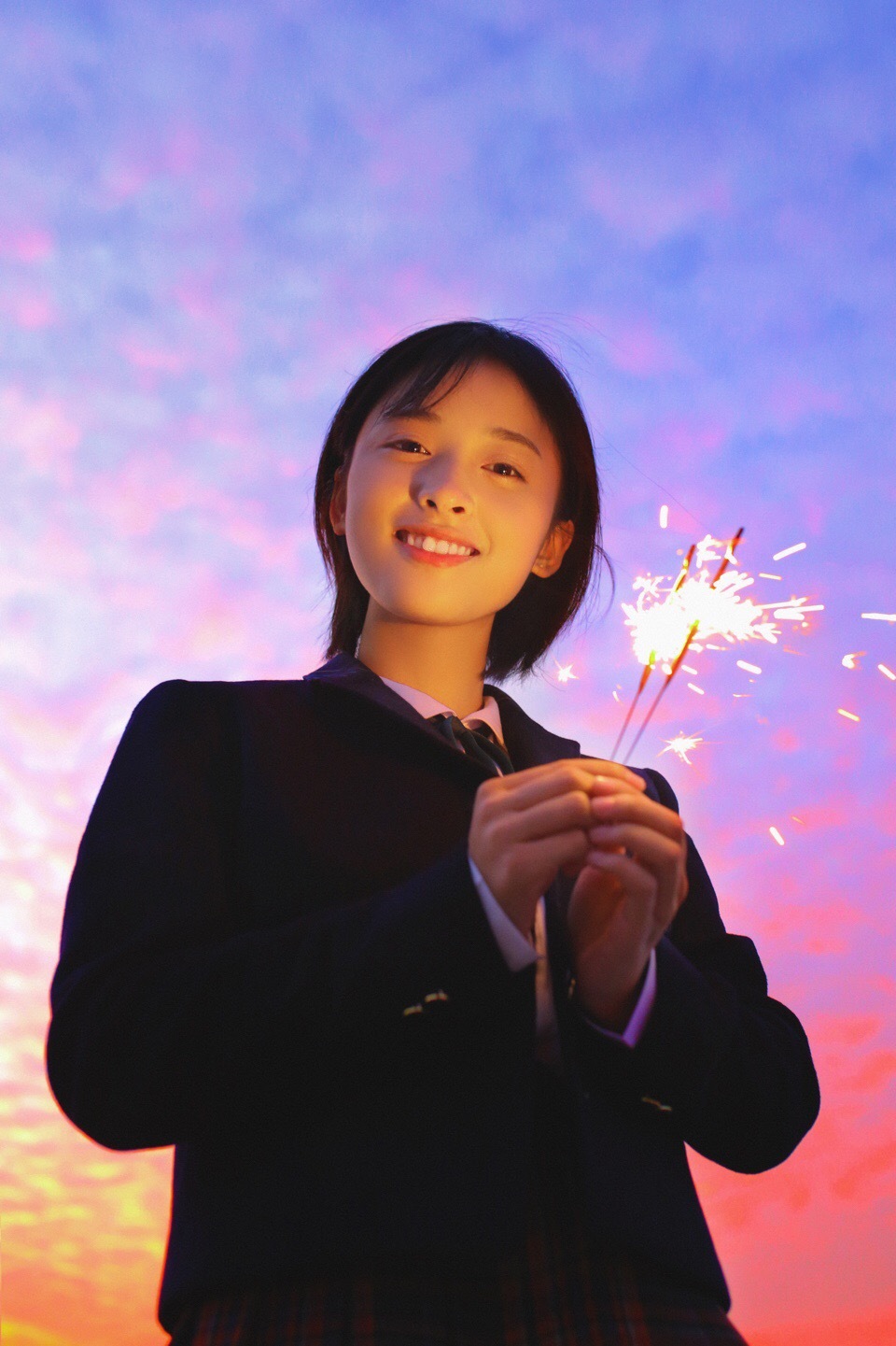 沈月唯美夜景烟花图片79