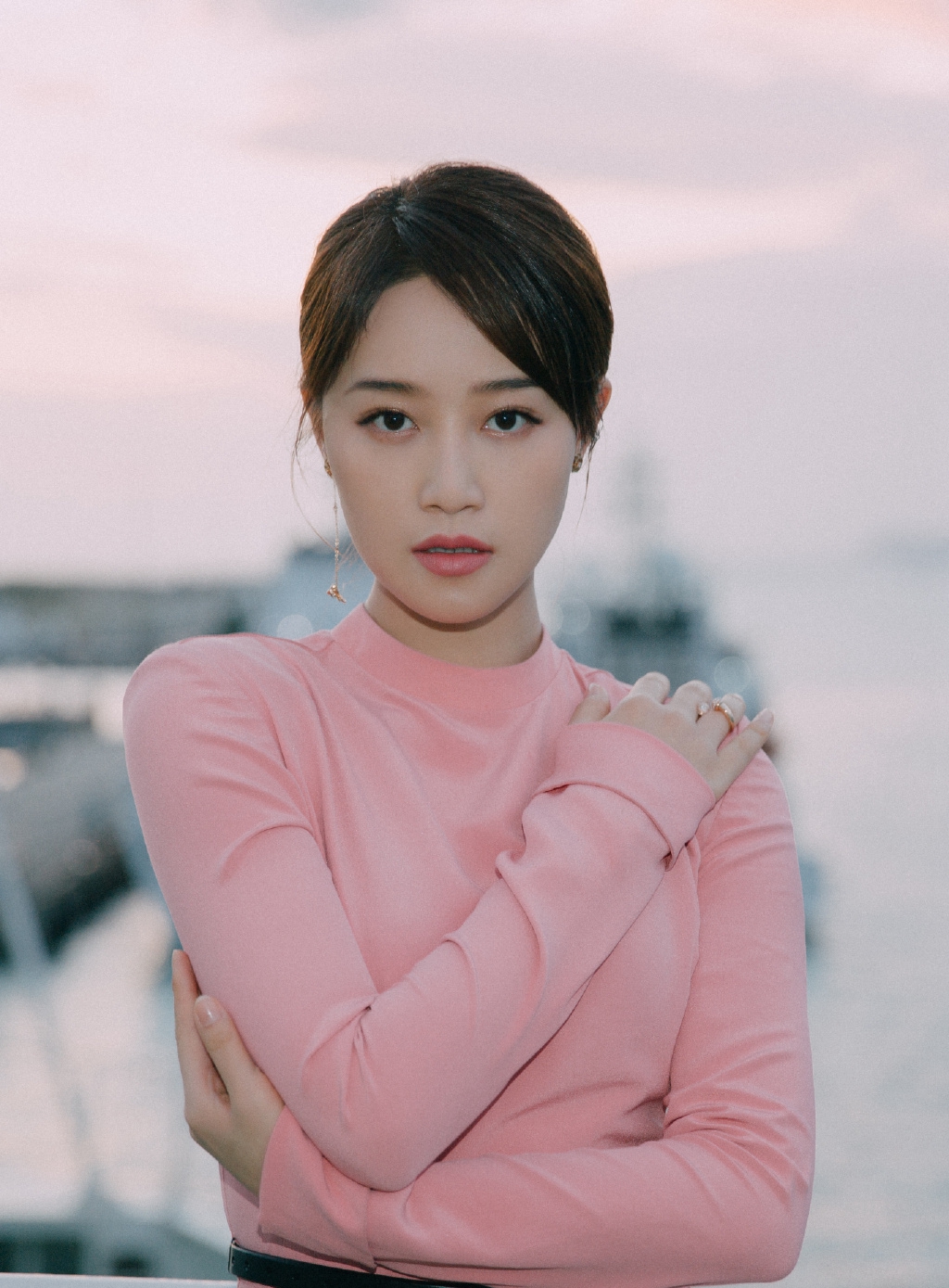 蓝盈莹粉色长裙优雅写真图片513