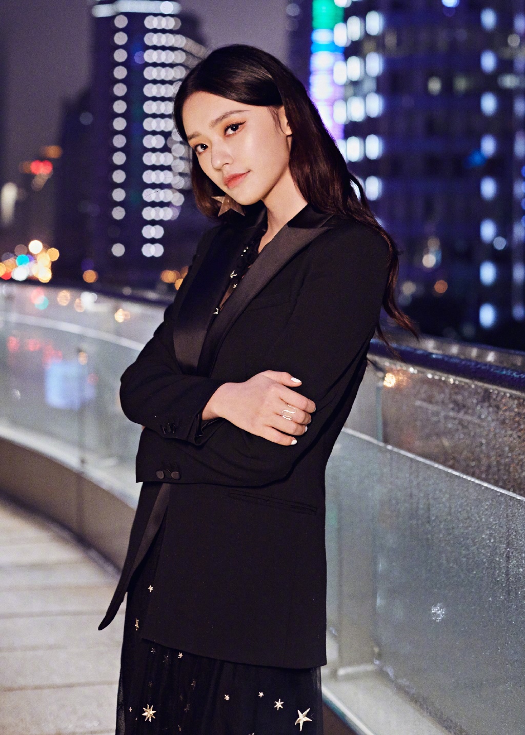 林允西装纱裙甜酷写真图片56