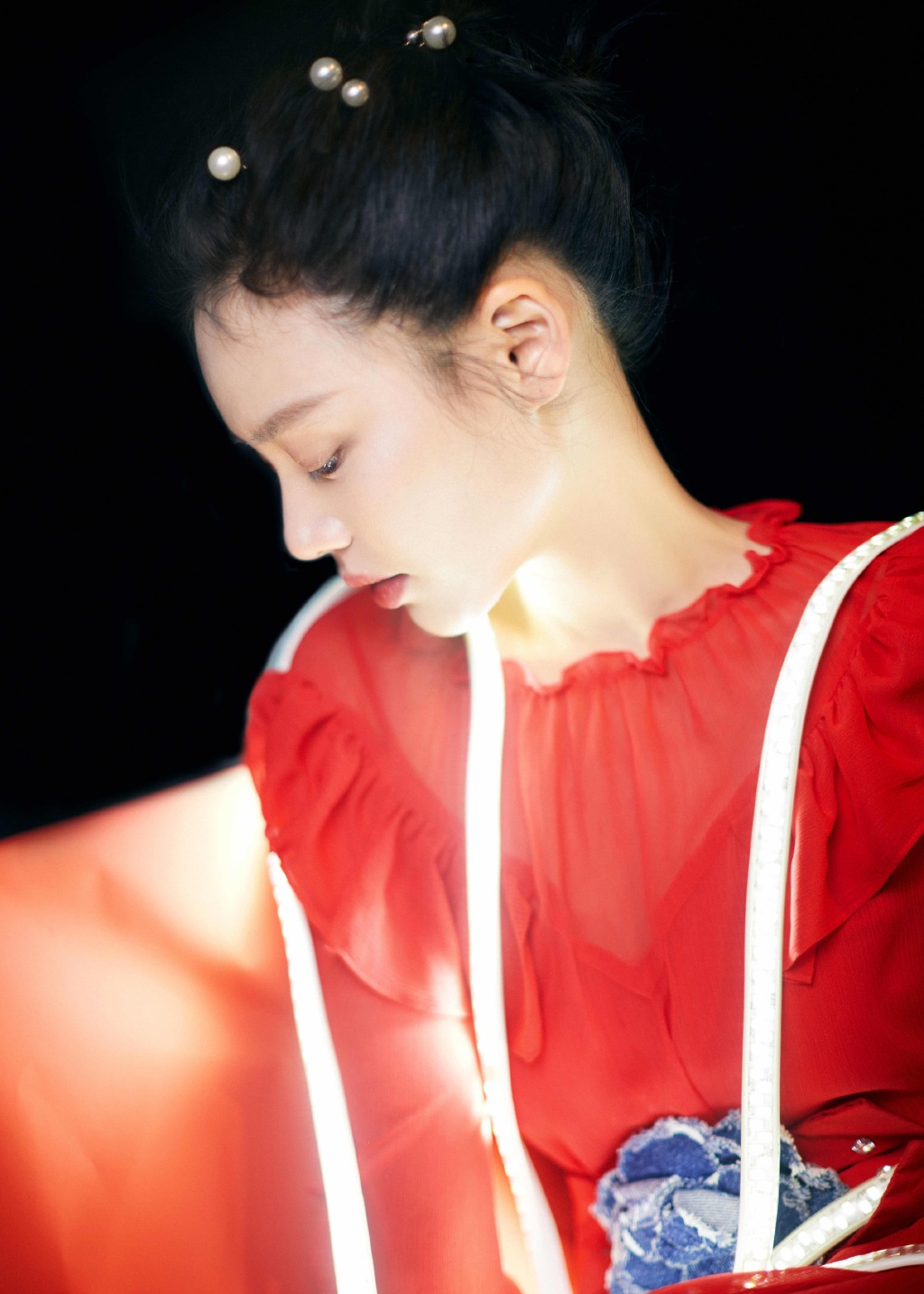 马思纯红纱长裙性感图片115