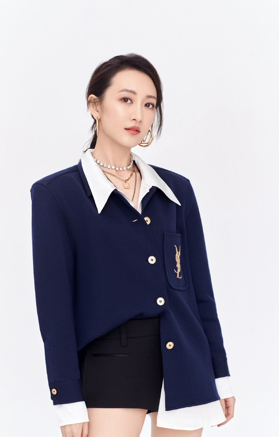 王鸥蓝色西装魅力写真图片16
