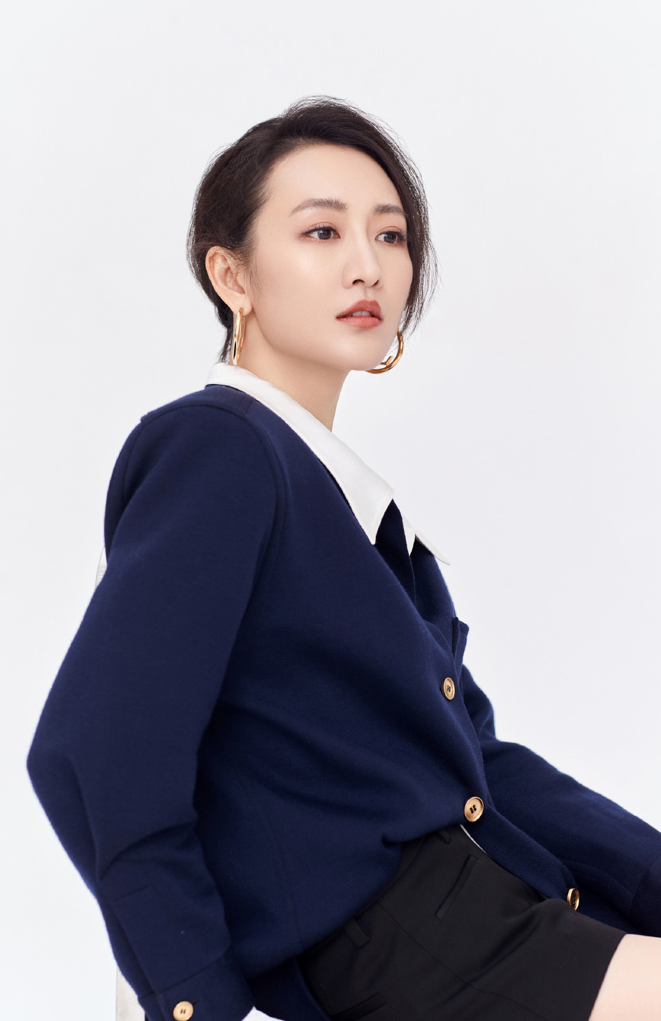 王鸥蓝色西装魅力写真图片56
