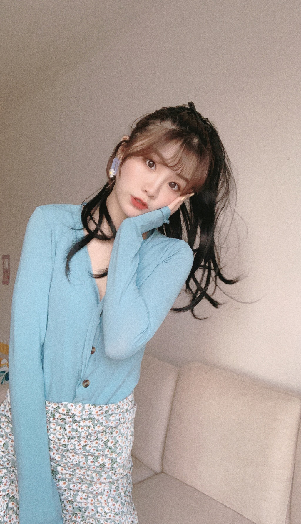 张馨文针织短裙性感居家图片1418