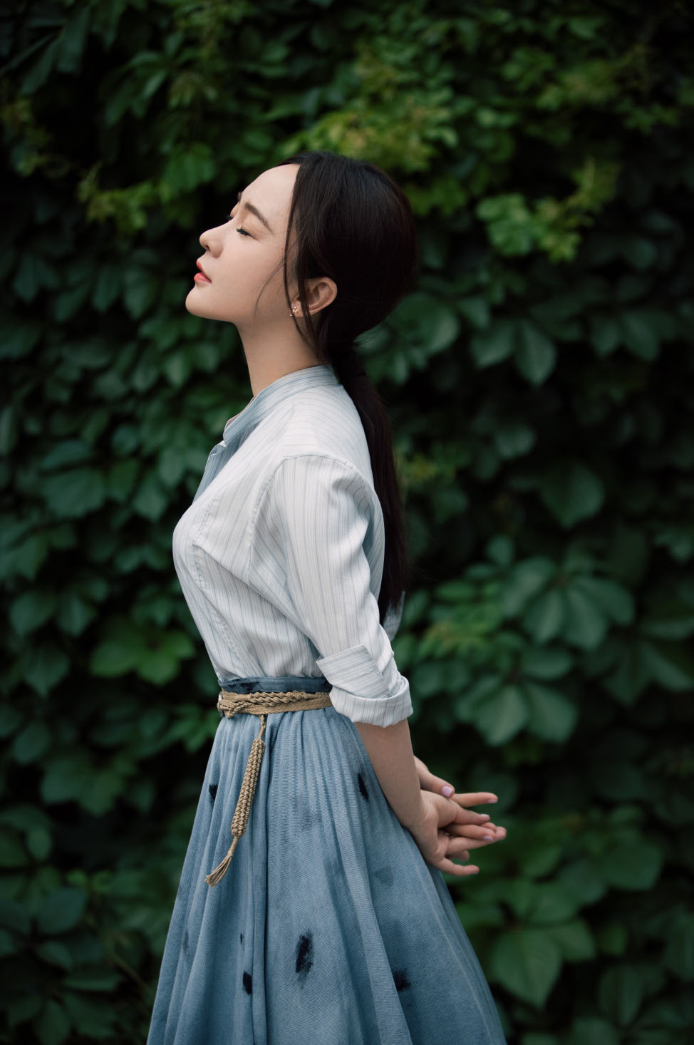 霍思燕条纹衬衫清新写真图片66