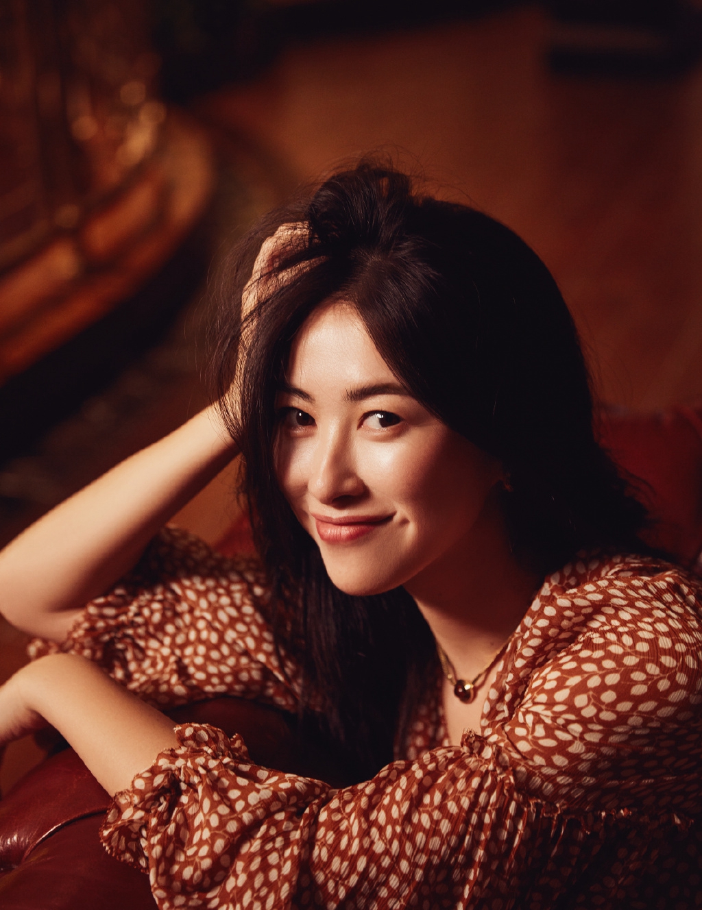 朱珠印花裙性感妩媚写真图片36