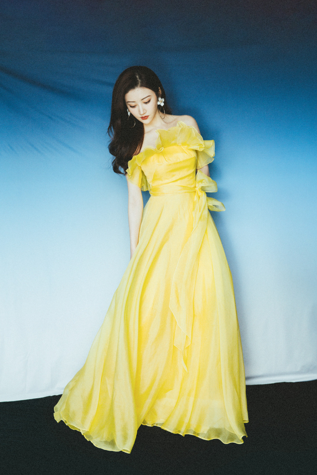 景甜黄色长裙仙气写真图片44