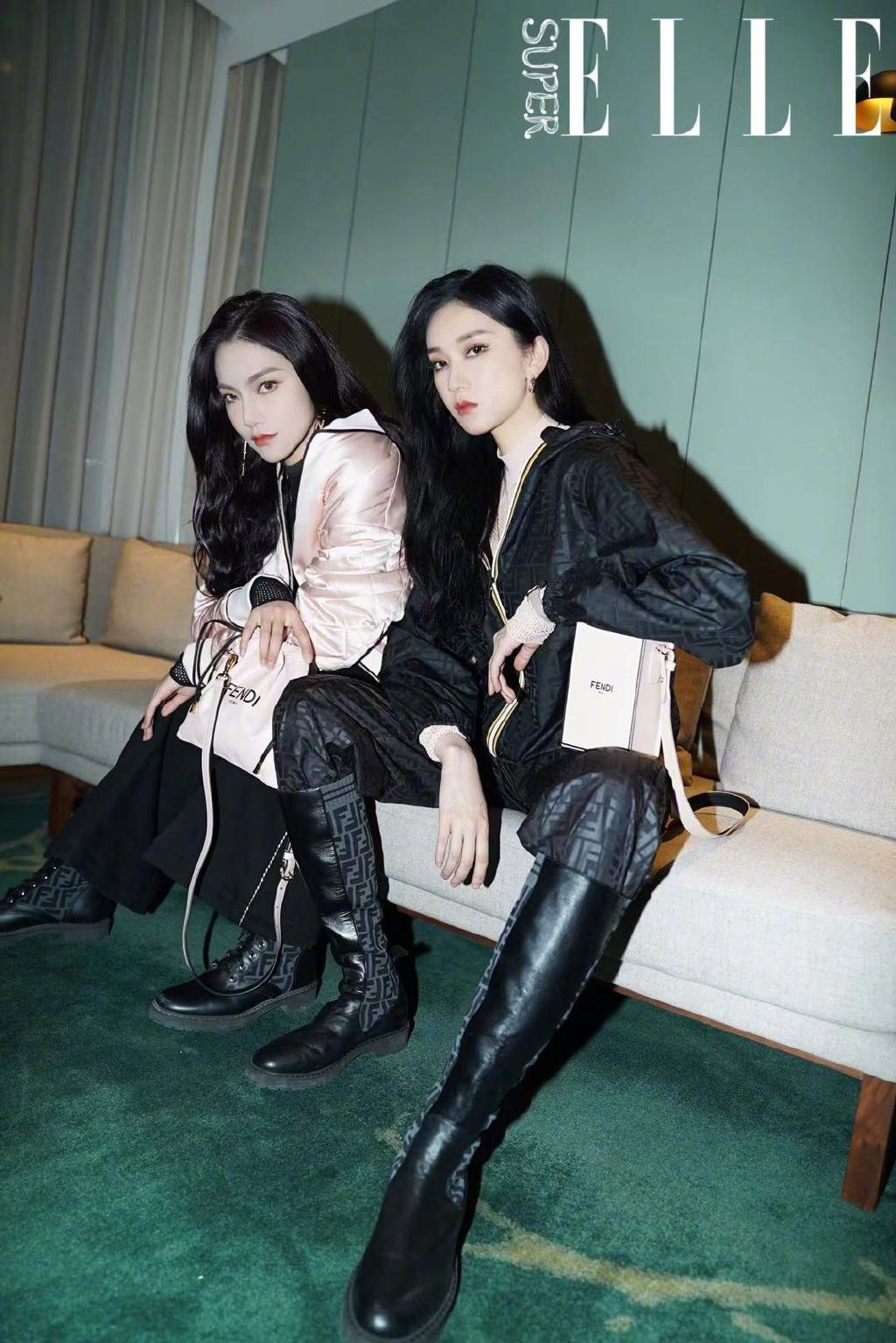 刘令姿曾可妮酷飒黑色系写真图片46