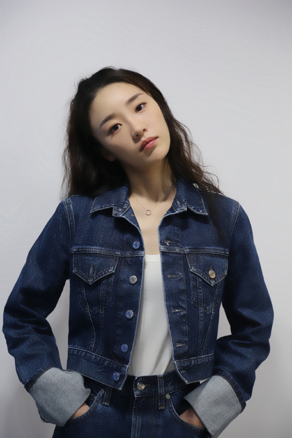 张月复古牛仔套装清新图片68