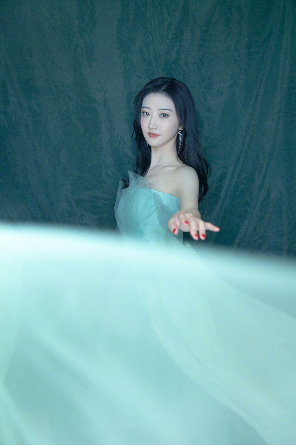 景甜蓝色纱裙朦胧性感写真图片59