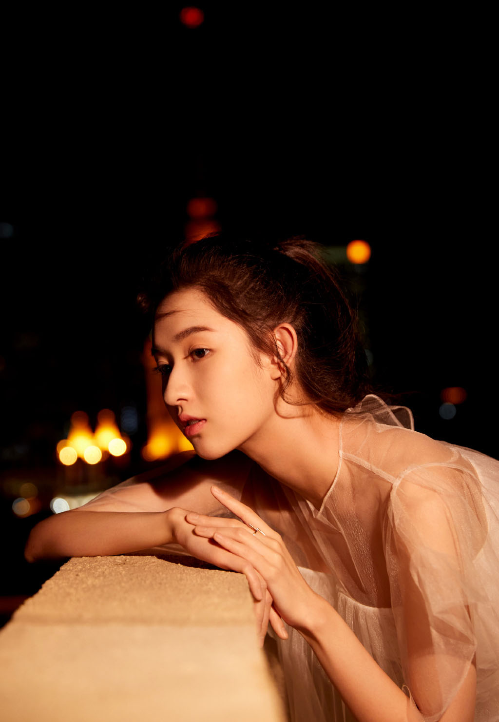 王玉雯薄纱裙唯美夜景写真图片59