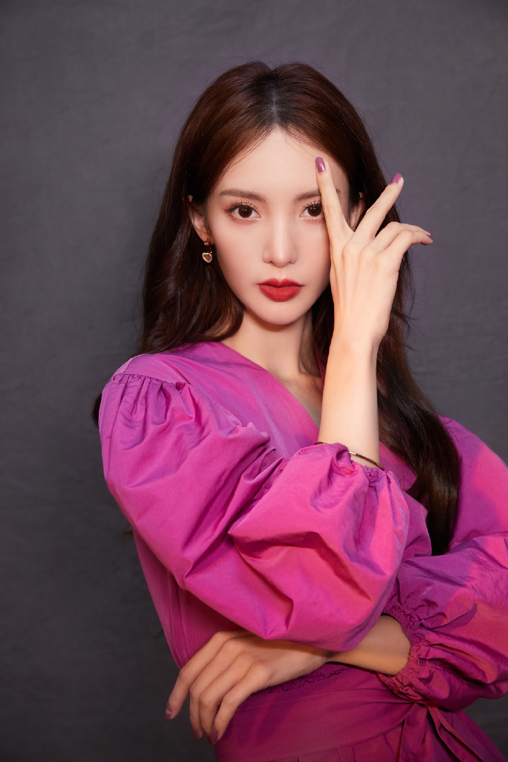 金晨优雅紫裙写真图片46