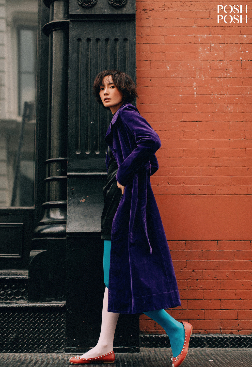 李媛双色袜性感潮流街拍图片49