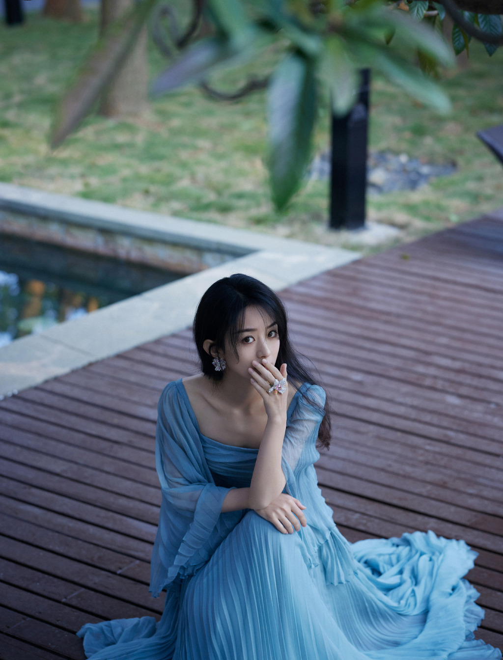 赵丽颖蓝色纱裙妩媚性感写真59