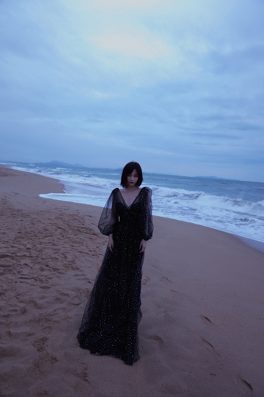 尚语贤黑色薄纱长裙性感写真图片67