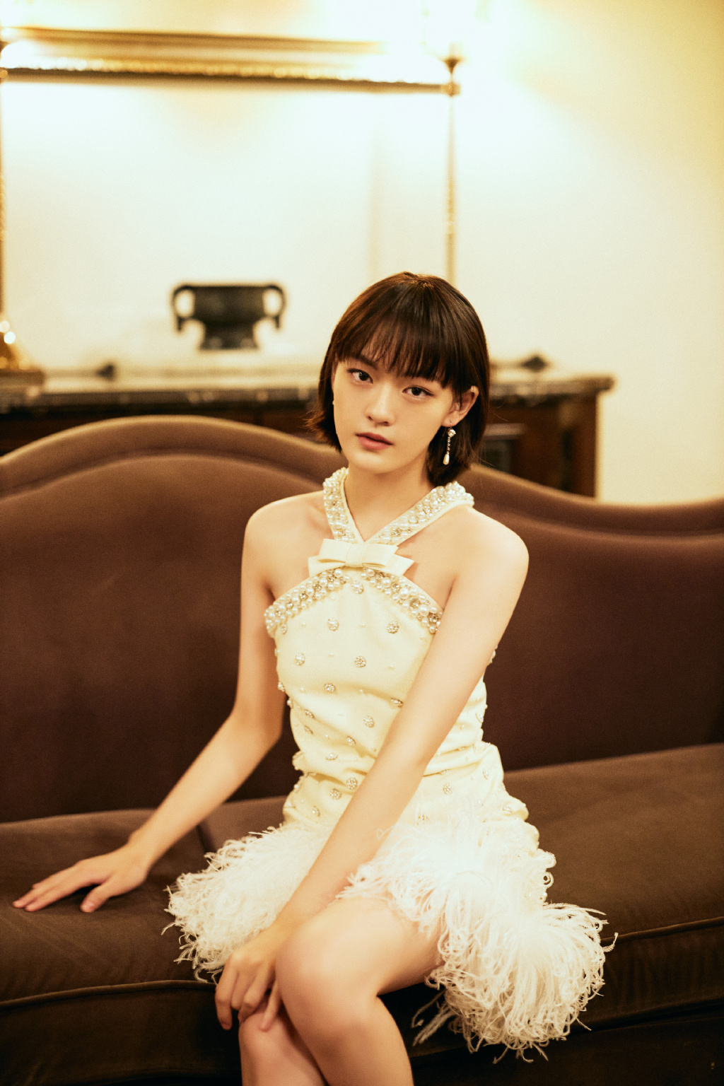 文淇性感露肩裙写真图片14